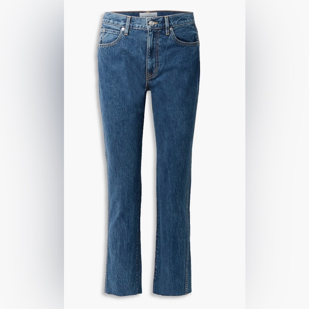 Hero frayed high-rise slim-leg jeans